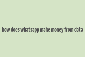 how does whatsapp make money from data