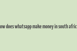 how does whatsapp make money in south africa