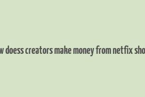 how doess creators make money from netfix shows