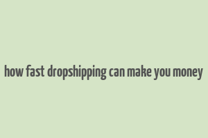 how fast dropshipping can make you money