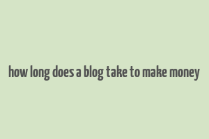 how long does a blog take to make money