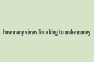 how many views for a blog to make money