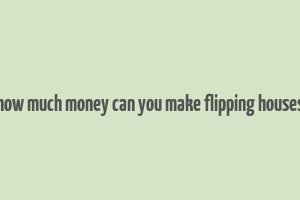 how much money can you make flipping houses