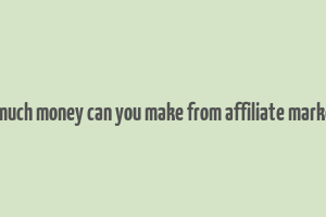 how much money can you make from affiliate marketing