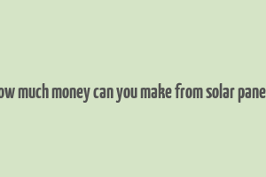 how much money can you make from solar panels