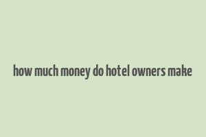 how much money do hotel owners make