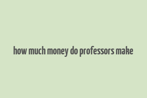 how much money do professors make