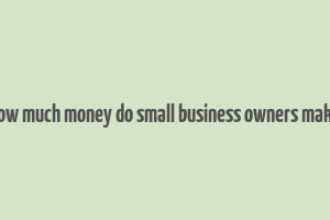 how much money do small business owners make