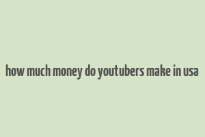 how much money do youtubers make in usa