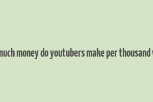 how much money do youtubers make per thousand views