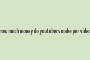 how much money do youtubers make per video