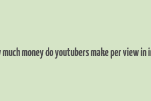 how much money do youtubers make per view in india