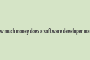 how much money does a software developer make