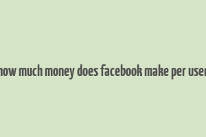 how much money does facebook make per user