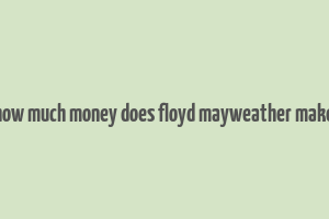 how much money does floyd mayweather make