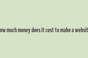 how much money does it cost to make a website