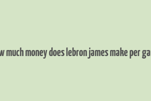 how much money does lebron james make per game