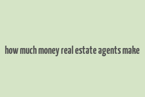 how much money real estate agents make