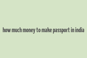 how much money to make passport in india