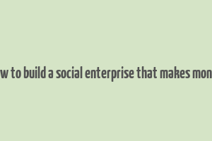 how to build a social enterprise that makes money