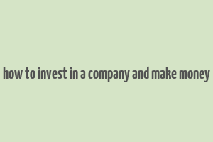 how to invest in a company and make money