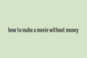 how to make a movie without money