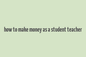 how to make money as a student teacher