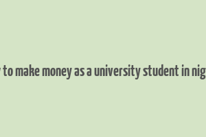 how to make money as a university student in nigeria