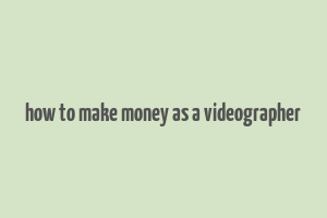 how to make money as a videographer