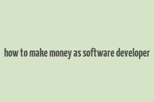 how to make money as software developer