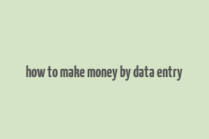 how to make money by data entry