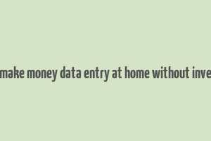 how to make money data entry at home without investment