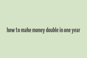 how to make money double in one year