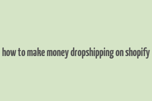 how to make money dropshipping on shopify