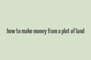 how to make money from a plot of land