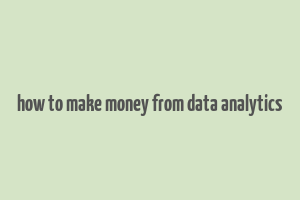 how to make money from data analytics