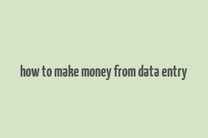 how to make money from data entry