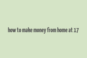 how to make money from home at 17