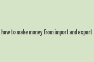 how to make money from import and export