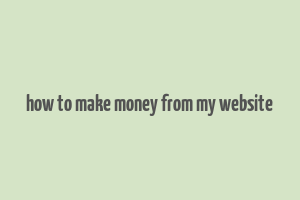 how to make money from my website