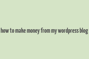 how to make money from my wordpress blog