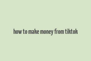 how to make money from tiktok