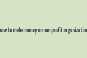 how to make money on non profit organization