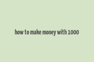 how to make money with 1000