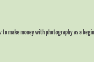 how to make money with photography as a beginner