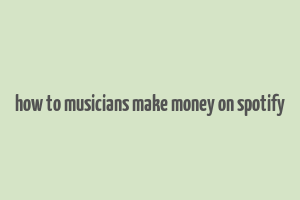 how to musicians make money on spotify