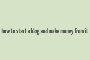 how to start a blog and make money from it