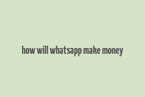 how will whatsapp make money