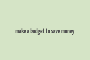 make a budget to save money