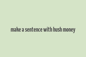 make a sentence with hush money